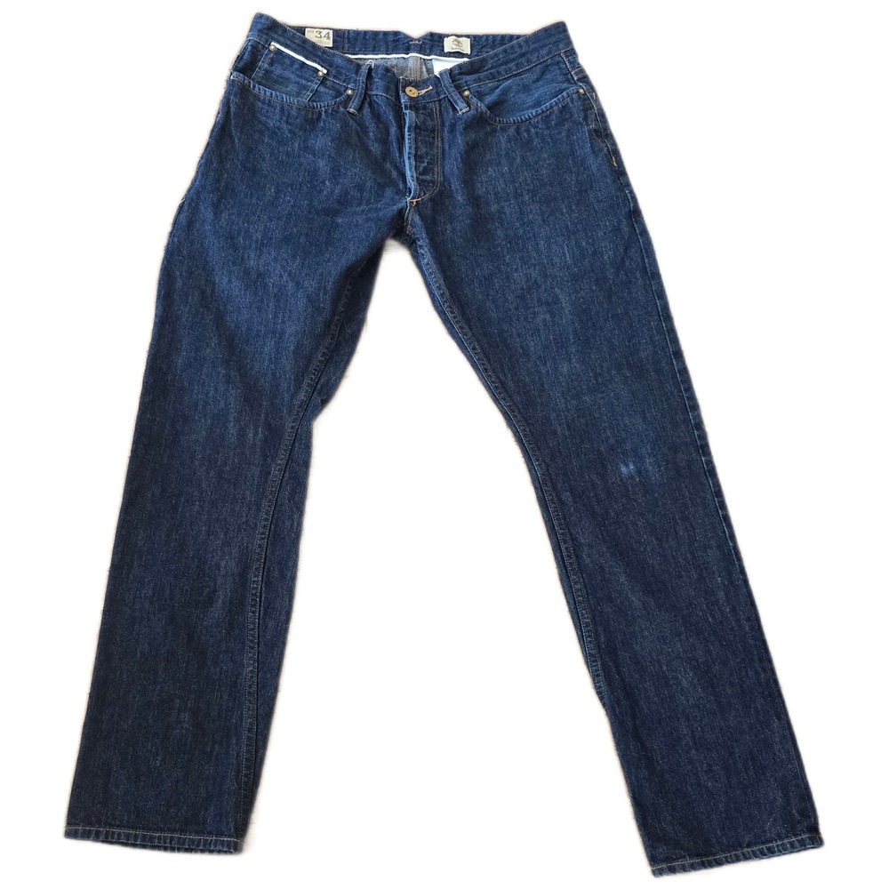 Timberland Mens 34 White Oak Cone Denim Straight Leg Jeans Dark Wash Blue‎